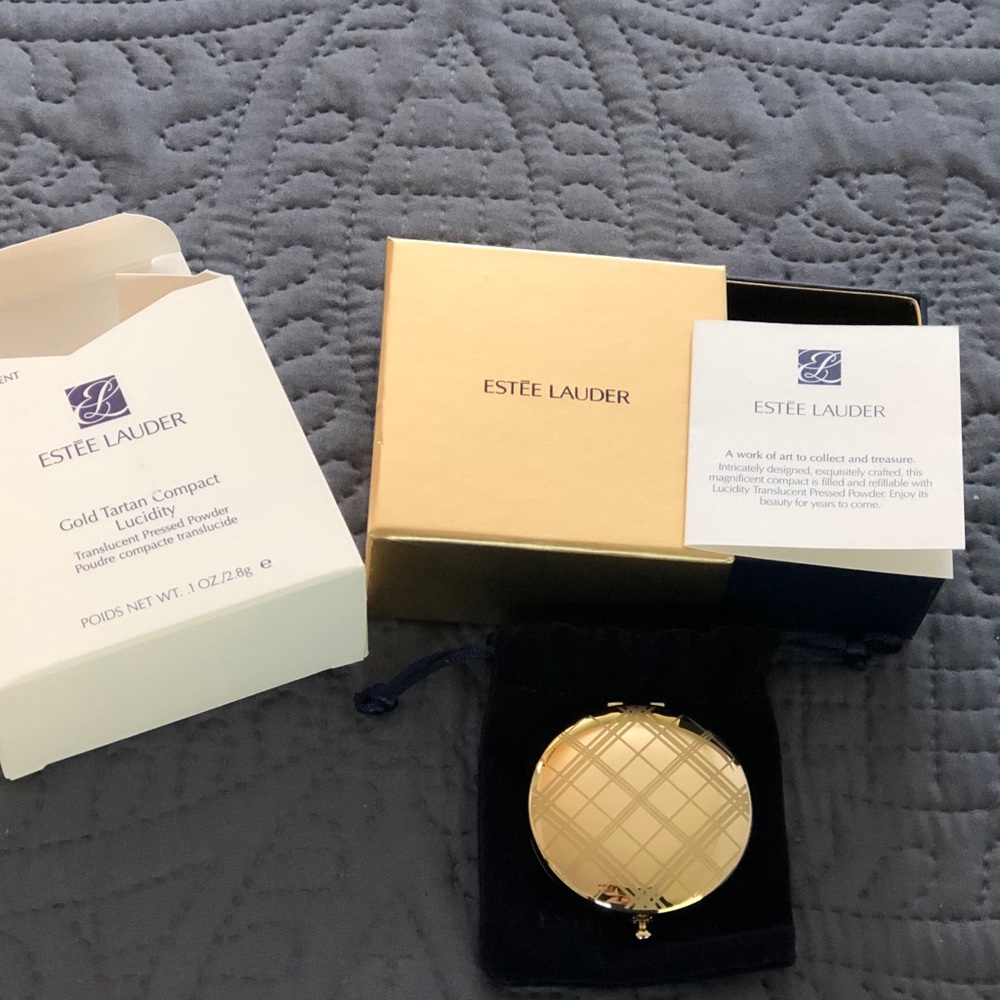 Estee Lauder Golden Tartan Compact NIB Collector’s